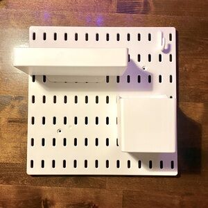 White pegboard organizer